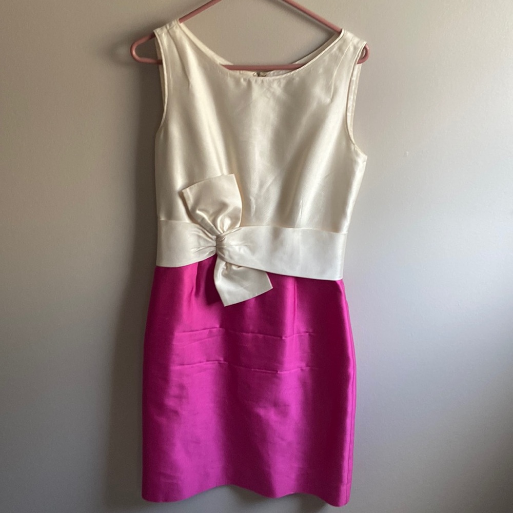 Kate spade silk pink/white color block dress